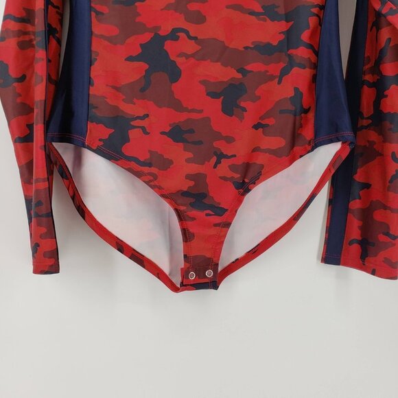 NBA Cleveland Cavaliers Camo Bodysuit NBA Basketball Red Navy Blue Long Sleeve - Picture 3 of 10